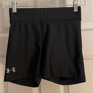 Under Armour high- waisted compression shorts, black- size S
